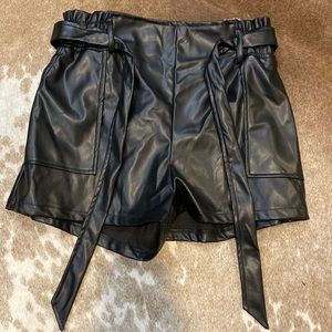 Windsor black leather shorts, size S